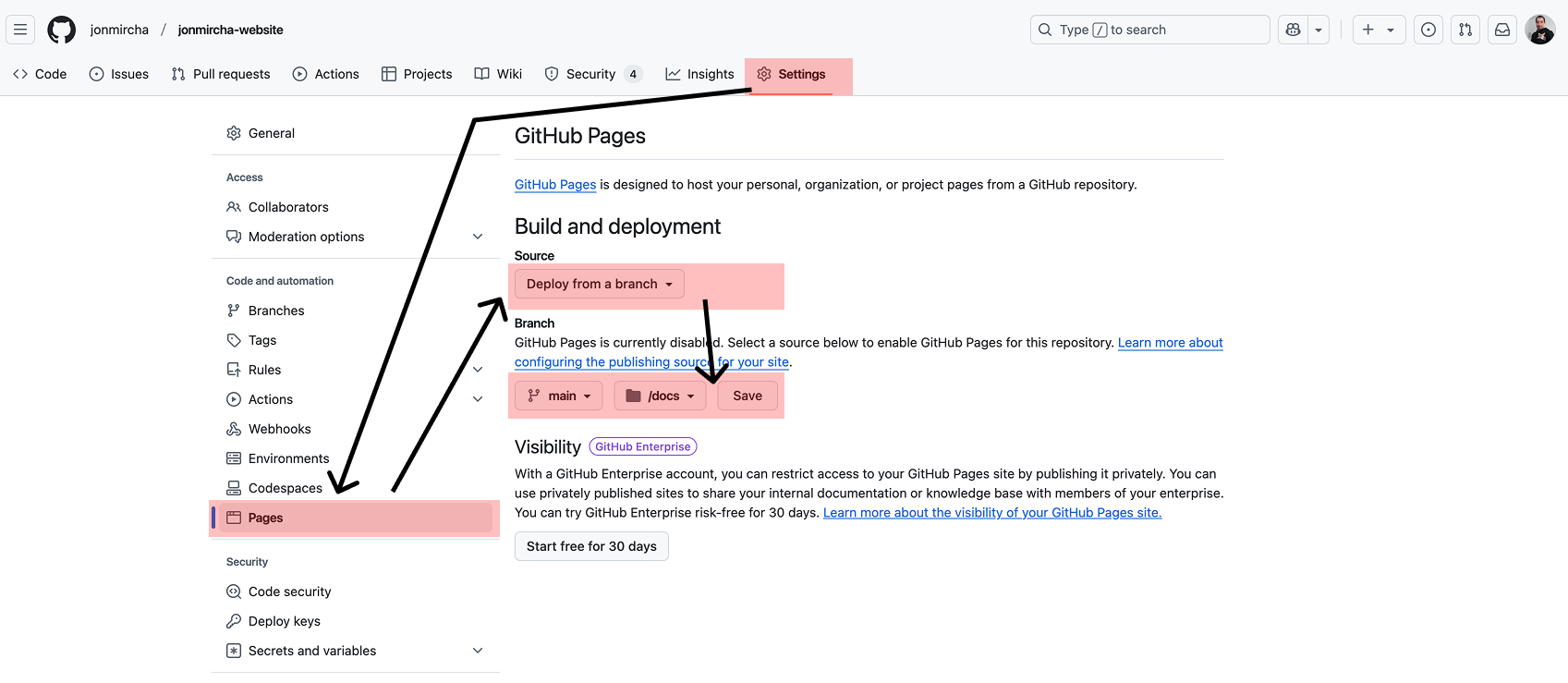 Configurar GitHub Pages